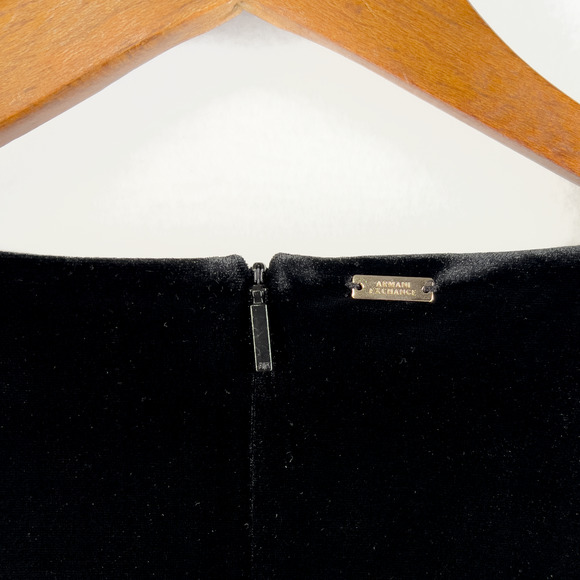 Armani Exchange Black Velvet Dress Luxe Bodycon Designer Size Small NWT Limited - Picture 9 of 9